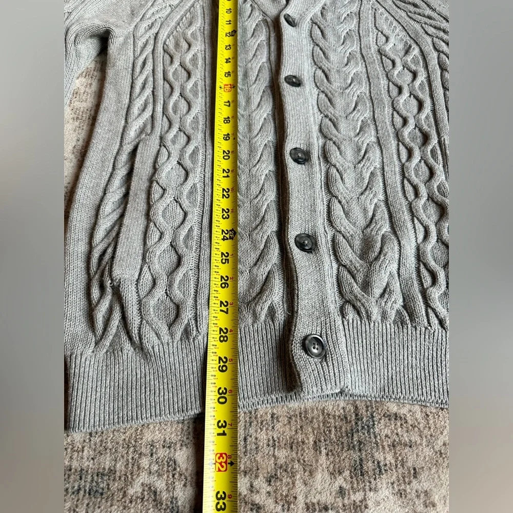 Banana Republic Cable Kit Fisherman Sweater Shawl Collar Button Front Size Med‎